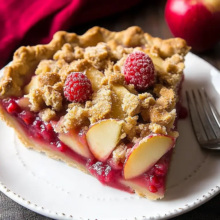 Apple Raspberry Pie with Crumb Topping