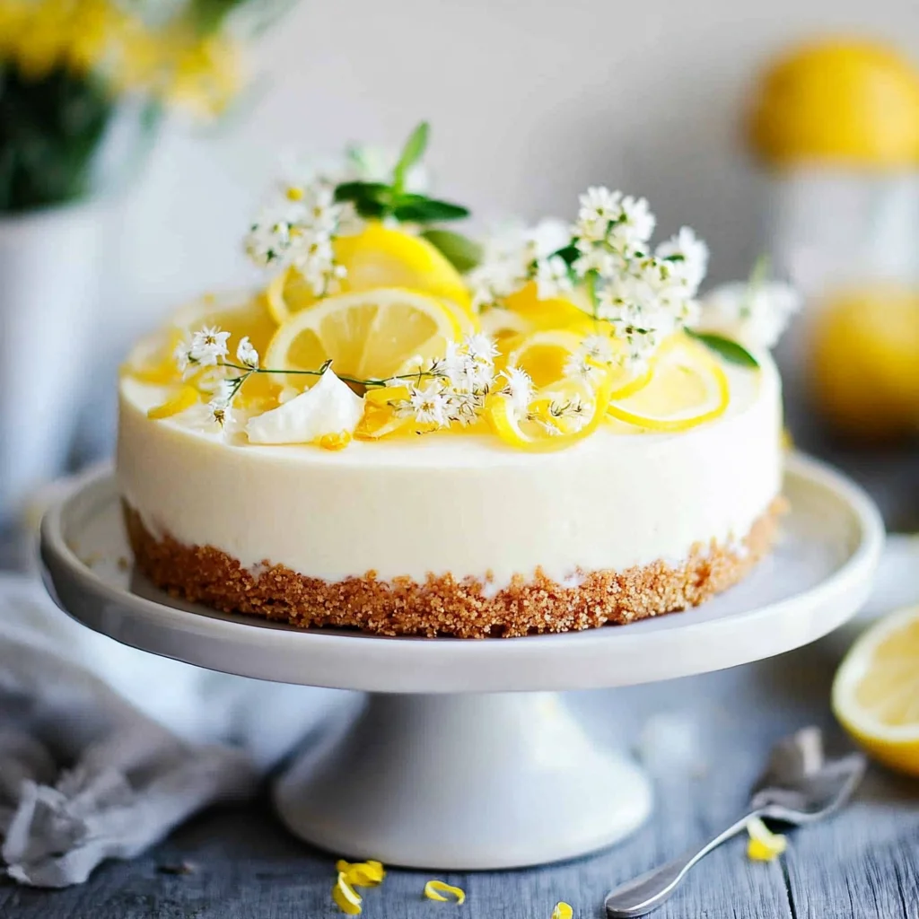 Easy No Bake Lemon Cheesecake
