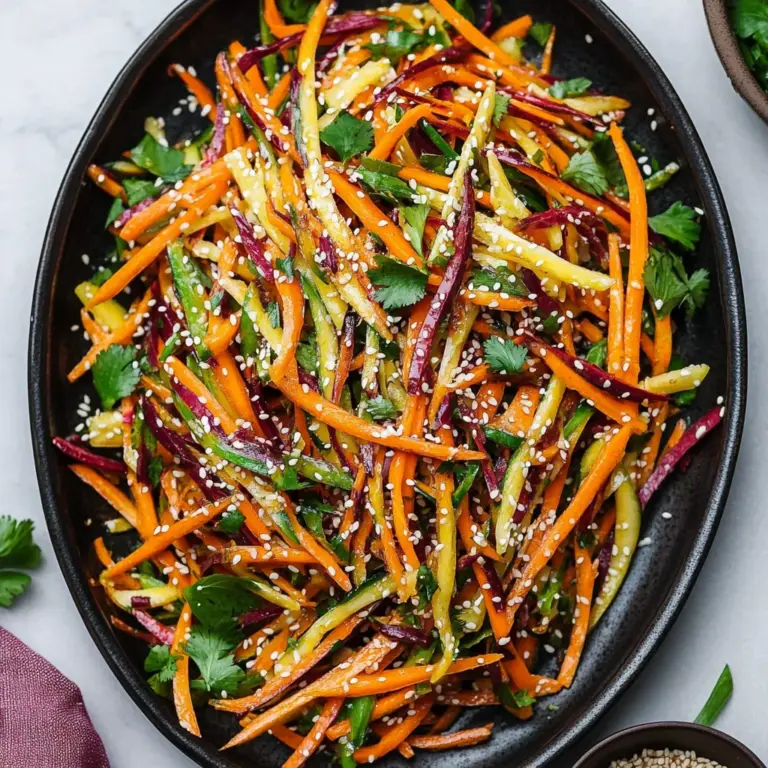 Shaved Rainbow Carrot Sesame Salad