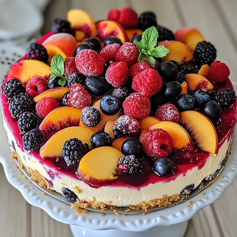 Summer Berry and Peach Cheesecake Recipe