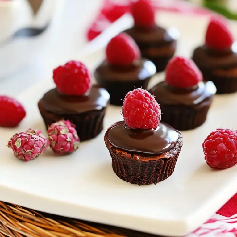 Easy Raspberry Ganache Brownie Bites