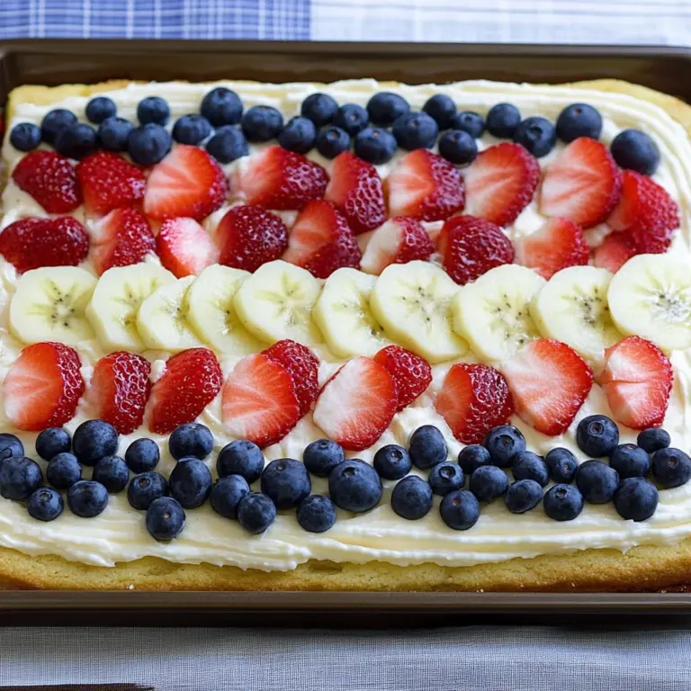July 4th Sugar Cookie Fruit Pizza
