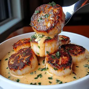Seared Scallops with Spicy Cajun Cream Sauce