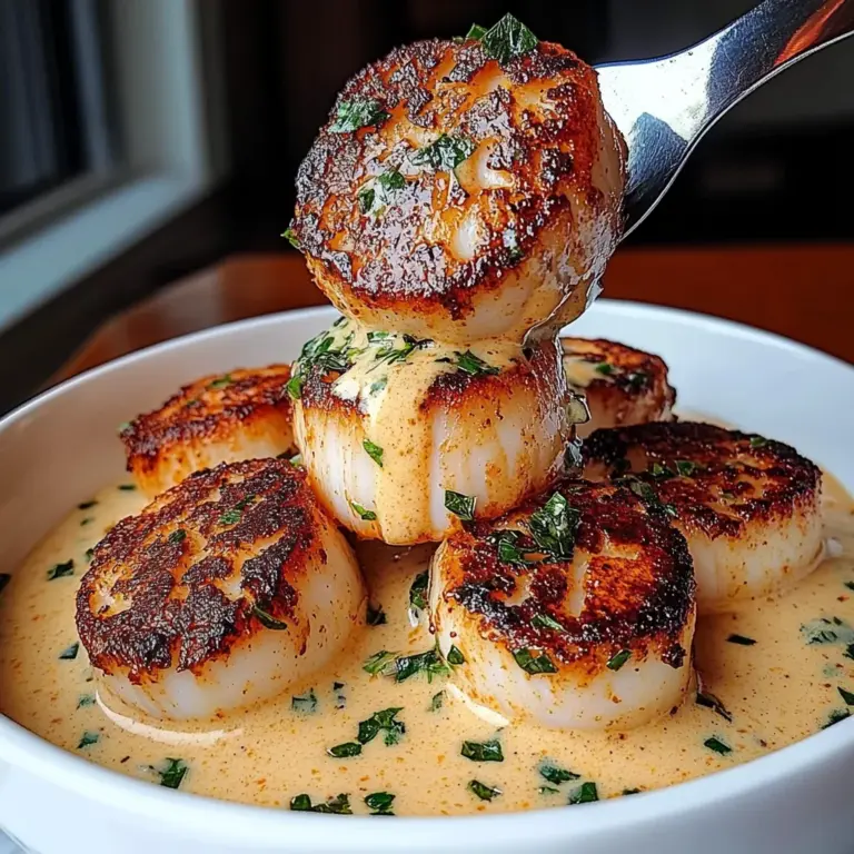 Seared Scallops with Spicy Cajun Cream Sauce
