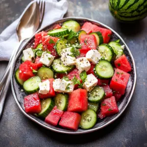 Watermelon Cucumber Salad Recipe