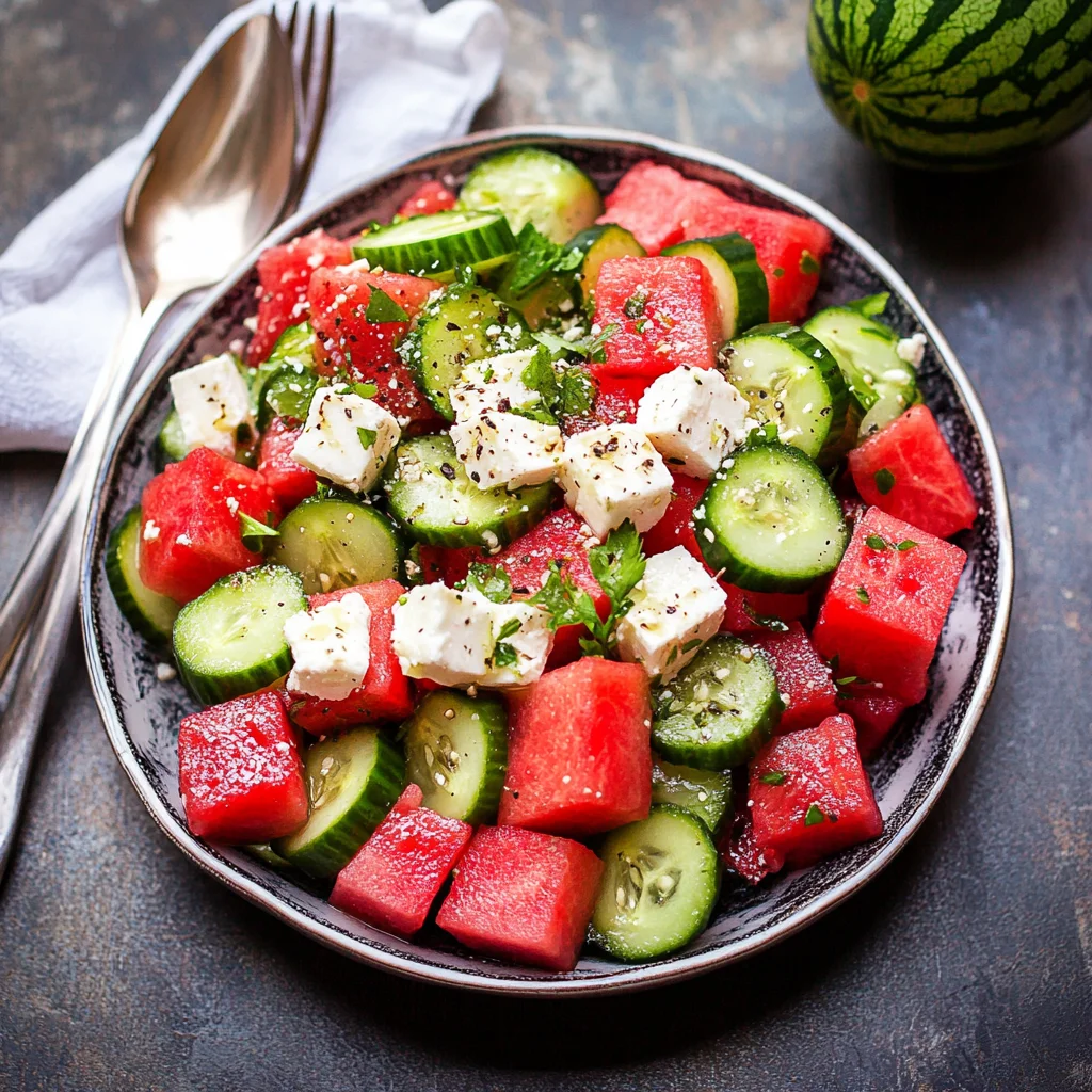 Watermelon Cucumber Salad Recipe