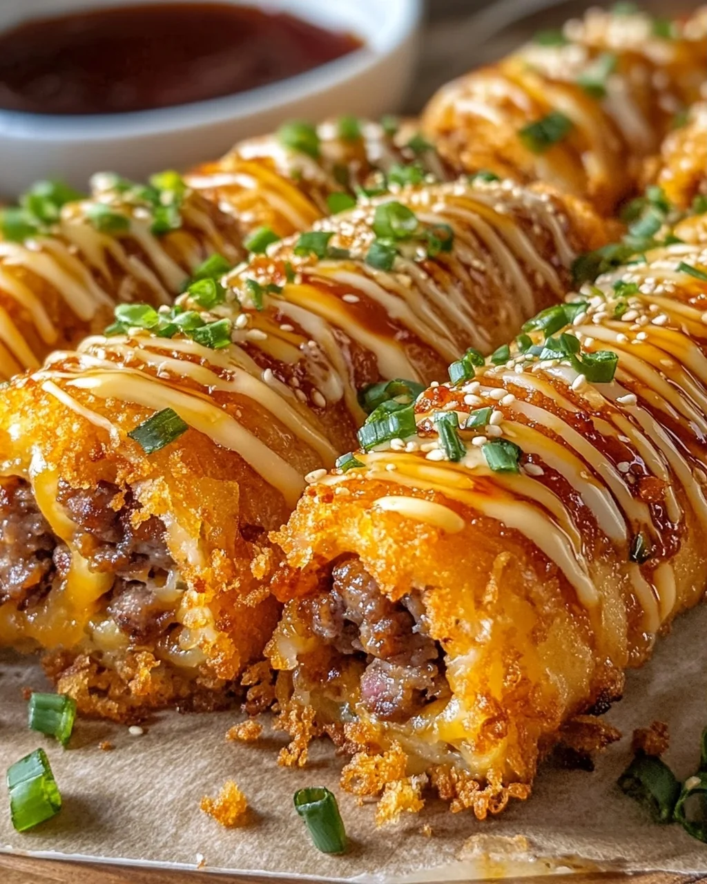 Crispy Cheesy Buldak Sausage Rolls