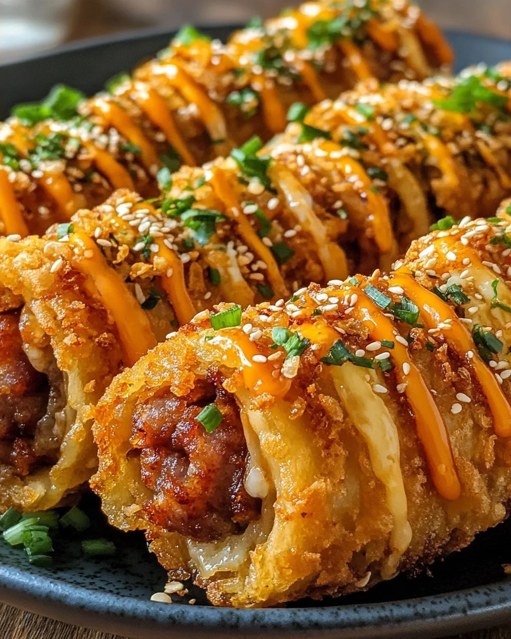 Crispy Cheesy Buldak Sausage Rolls