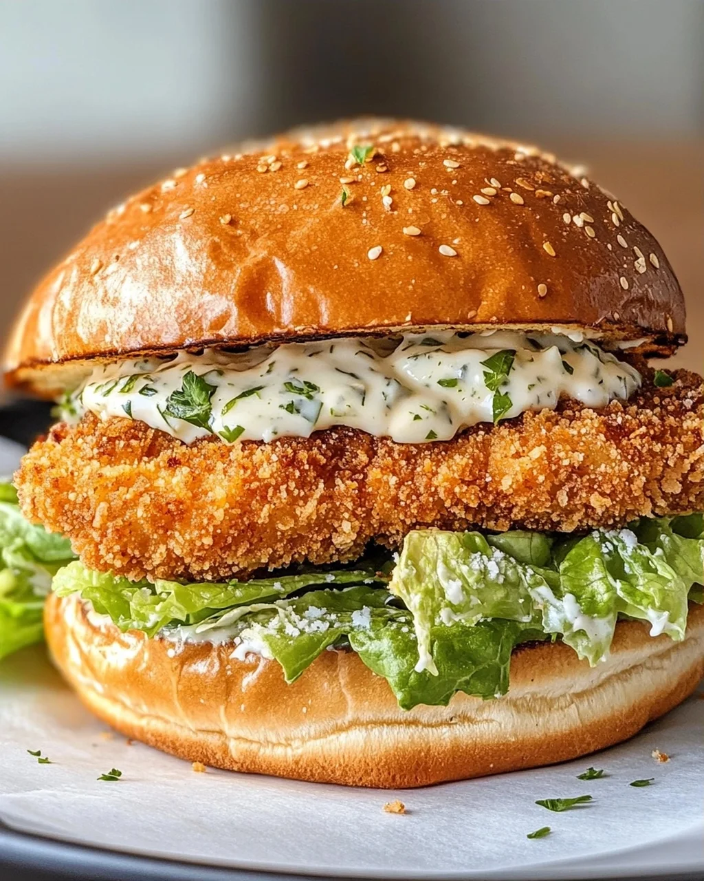 Crispy Chicken Caesar Burger