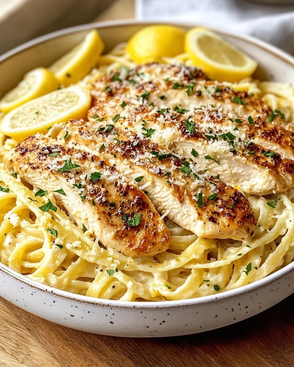 Lemon Garlic Chicken Fettuccine